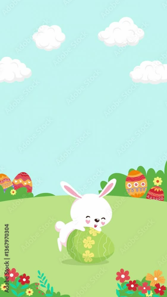 happy easter animated greeting card with eggs painted and lettering , 4k video animated, easter egg vertical mobile reels video background happy easter animated greeting card with eggs painted and lettering , 4k video animated, easter egg vertical mobile reels video background