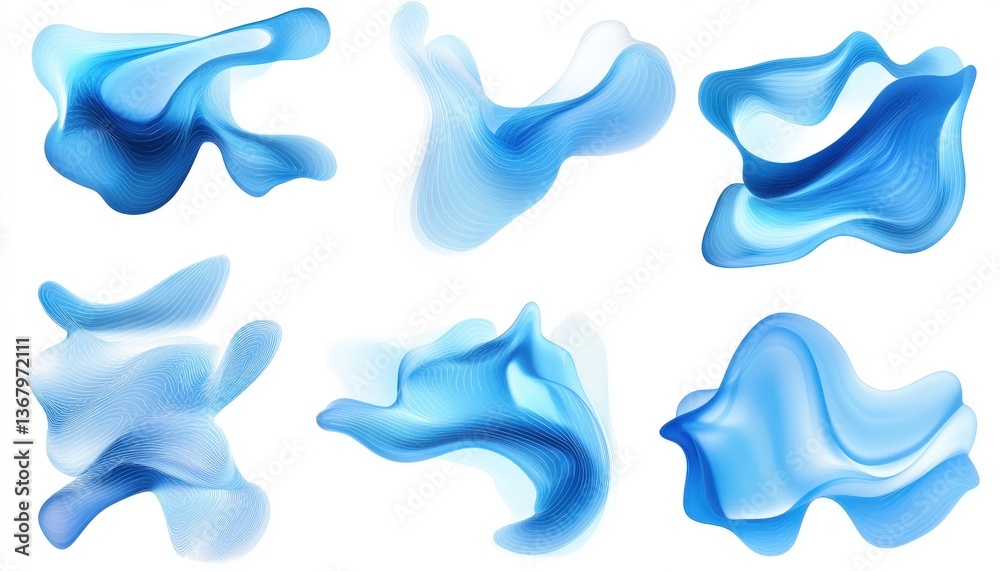 Abstract Blue Liquid Shapes Set Design Elements Modern Graphic Background Illustration Abstract Blue Liquid Shapes Set Design Elements Modern Graphic Background Illustration
