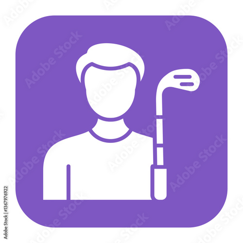 Golf Player Male Icon