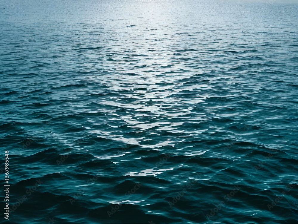 Fototapeta premium Calm Ocean Waves Reflecting Sunlight During a Peaceful Day
