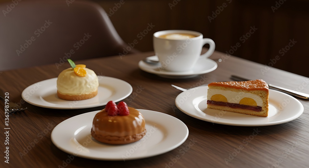 chocolate cake and coffee
