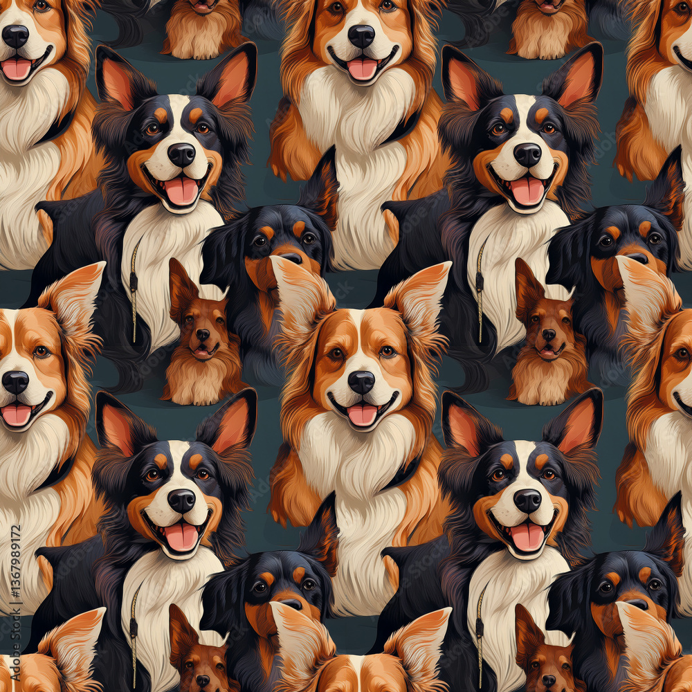 Large size hot realistic puppies fabric pattern Large size hot realistic puppies fabric pattern
