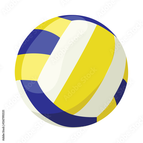 Beach volleyball ball. Ball for playing on the beach or shore. Sports equipment. Vector isolated image on transparent background in flat style.
