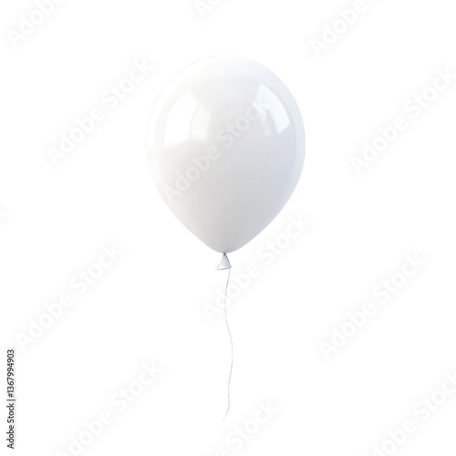 Floating Balloon: A single, pristine white balloon floats gently, tethered by a delicate string, offering a sense of levity and simple beauty.