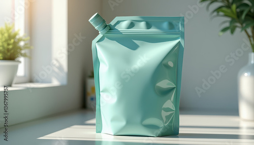 Wallpaper Mural Laundry detergent mockup. Refill pouch mockup for laundry products with soft pastel tones Torontodigital.ca