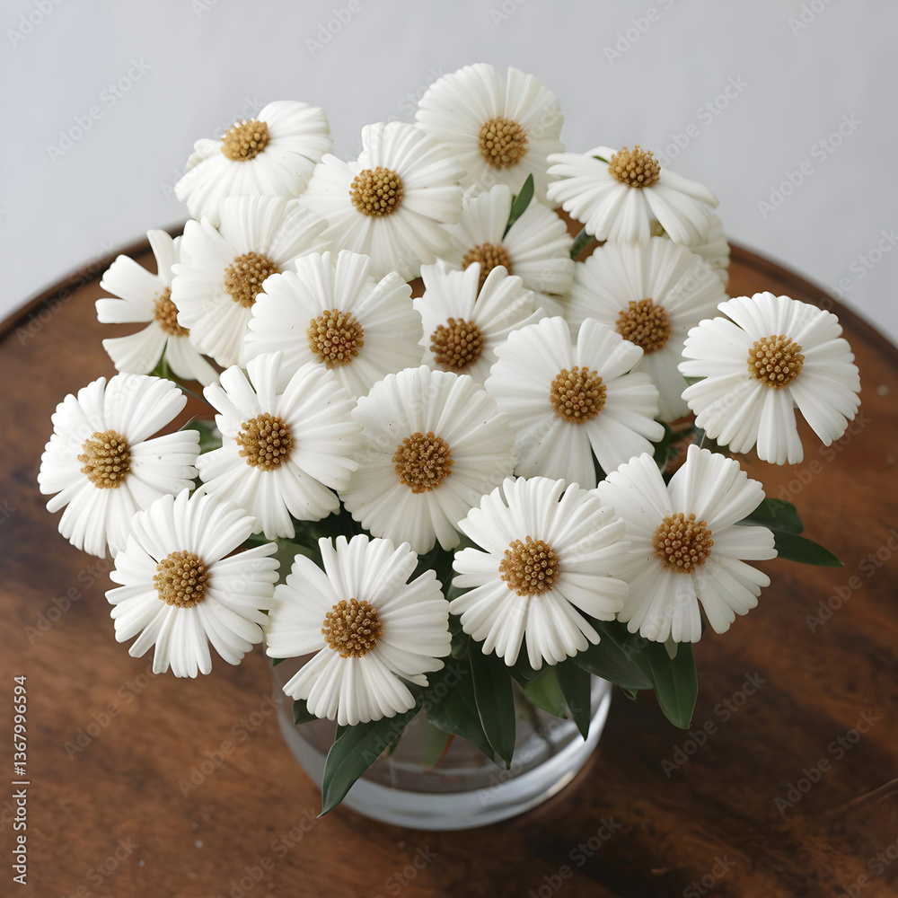 Obraz premium A Bouquet of White Flowers Isolated on White Background