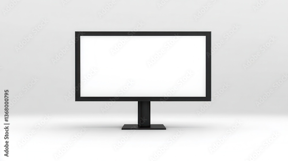 Empty Monitor Display on Minimalist Background Empty Monitor Display on Minimalist Background