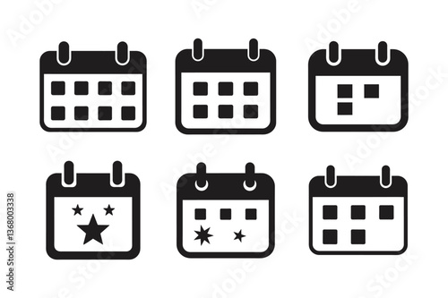 calendar day monochrome vector icon at silhouette