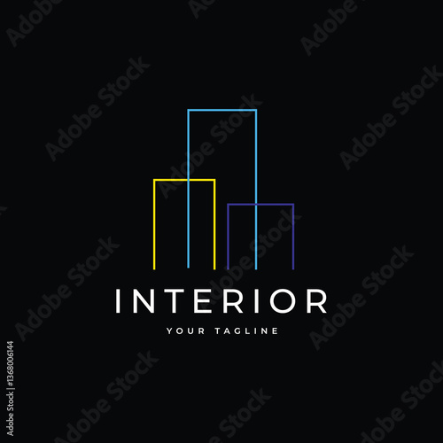 interior modern minimalist logo design vector