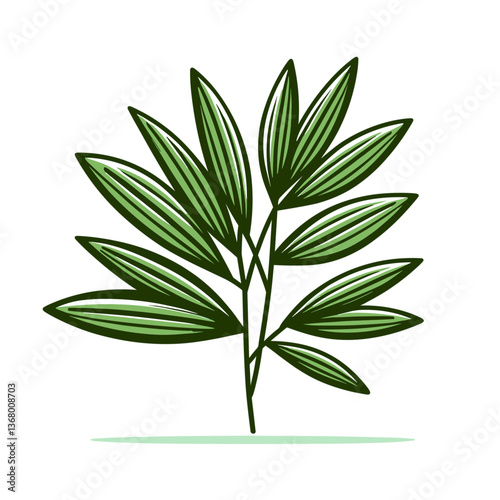 Vector illustration of Blyxa japonica aquatic plant with linear green leaves. Perfect for aquascaping guides, aquarium design and botanical illustrations.