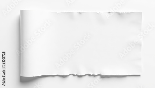 Wallpaper Mural Blank torn white paper sheet with soft shadows on white background, white, torn, shadow Torontodigital.ca