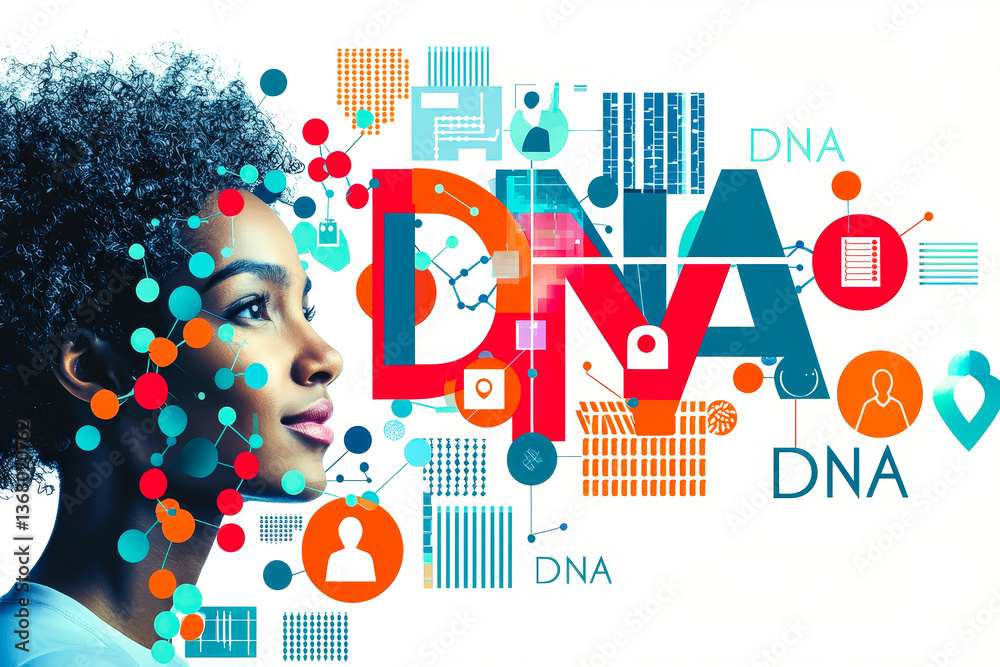 Obraz premium Exploring genetic science through representation and innovation in modern technology