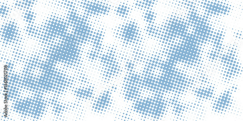 Flowing dots particles wave pattern halftone gradient curve shape isolated on white background. Vector in concept of technology, science, music, modern.