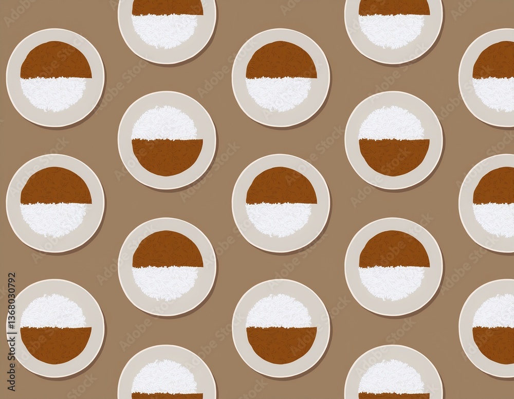 シンプルなカレーライスがたくさん並んでいる