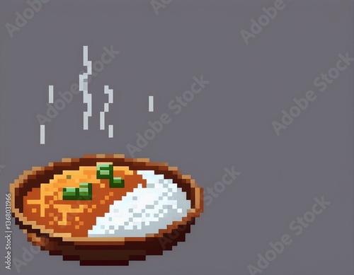 ドット絵風のカレーライス