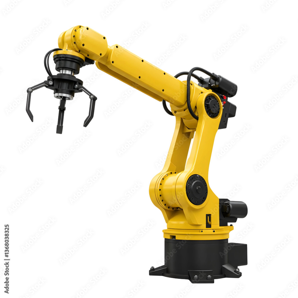 Robotic arm isolated on transparent background, PNG format Robotic arm isolated on transparent background, PNG format