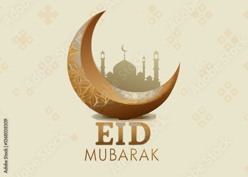 Eid Mubarak Editorial Greeting Design Vector SVG 