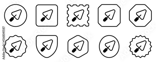 Editable trowel, shovel, cement vector icon. Construction, tools, industry. Part of a big icon set family. Perfect for web and app interfaces, presentations, infographics, etc