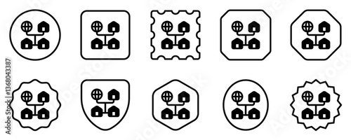 Editable local, home, network, LAN, connection vector icon. Remote work, job, profession, freelance. Part of a big icon set family. Perfect for web and app interfaces, presentations, infographics, etc