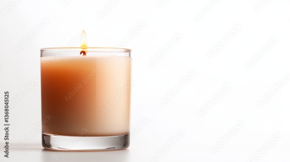 A beautifully lit candle in a clear glass holder, emitting a warm and soothing light, perfect for creating a serene atmosphere for relaxation or meditation. A beautifully lit candle in a clear glass holder, emitting a warm and soothing light, perfect for creating a serene atmosphere for relaxation or meditation.