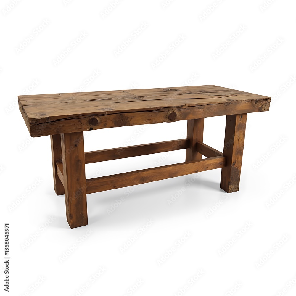 wooden table isolated on white