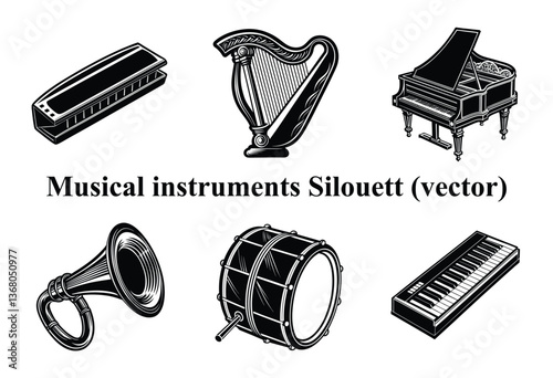  The Art of Musical Instrument Silhouettes,Melodic Silhouettes 