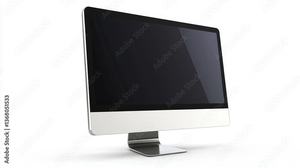 Sleek modern computer monitor with a minimalist design on a white background. Sleek modern computer monitor with a minimalist design on a white background.