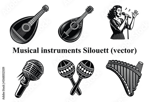  The Art of Musical Instrument Silhouettes,Melodic Silhouettes 