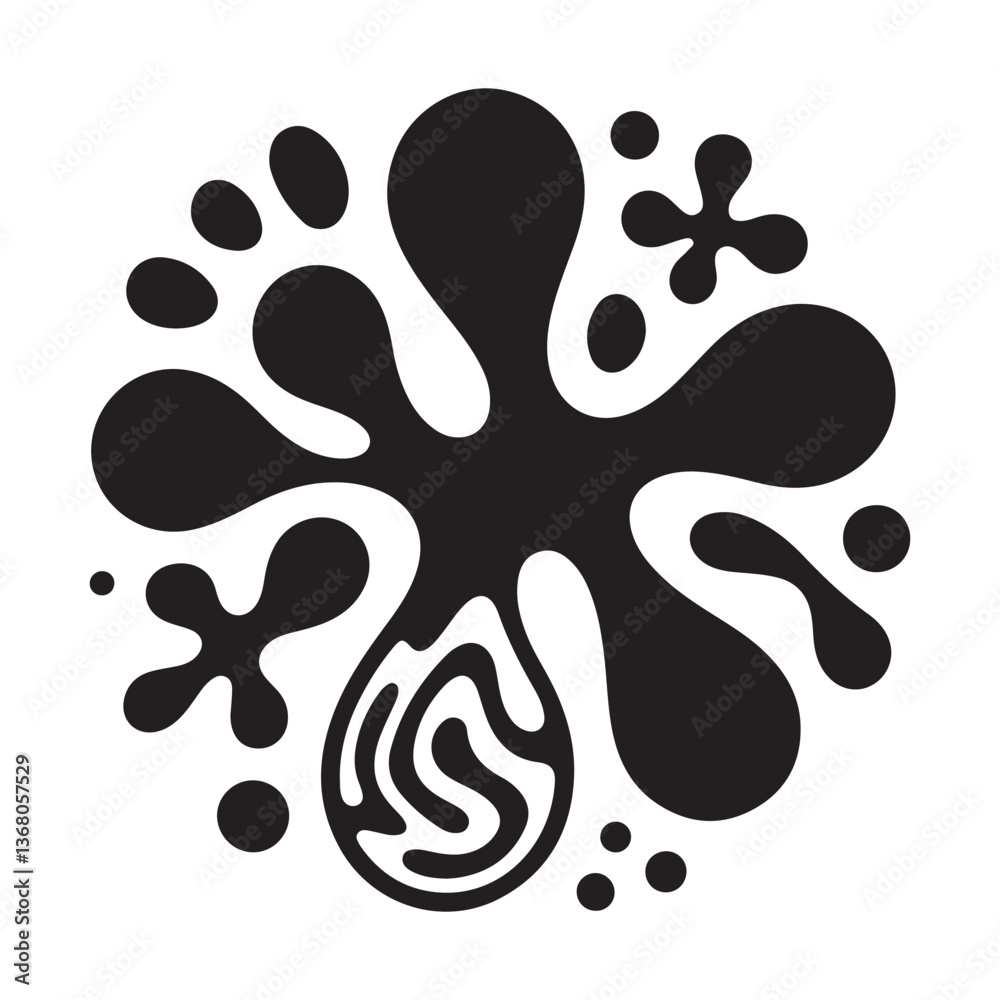 Fototapeta premium Blob shape organic, vector illustration set. Collection from abstract forms for design and paint. Liquid Silhouette Vector Black drop in modern style. Basic stains isolated elements
