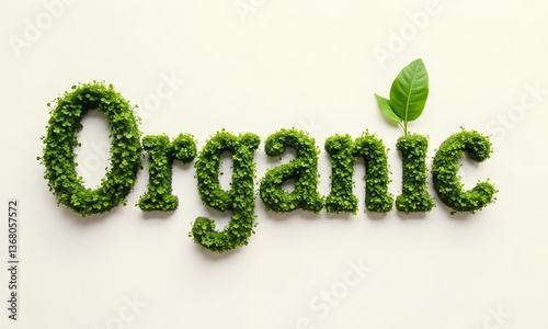 Living Plant Typography Forming Organic Text on Minimalist White Surface