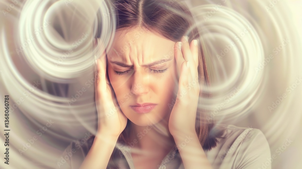 Fototapeta premium Decoding the Visuals of Dizziness Symptoms: Unraveling Disorienting Sensations