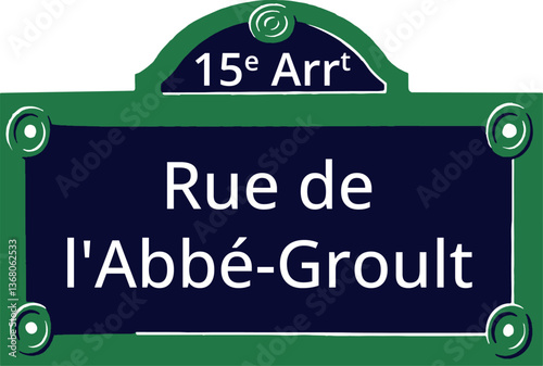 15e Arrt, Elegant Parisian Street Sign