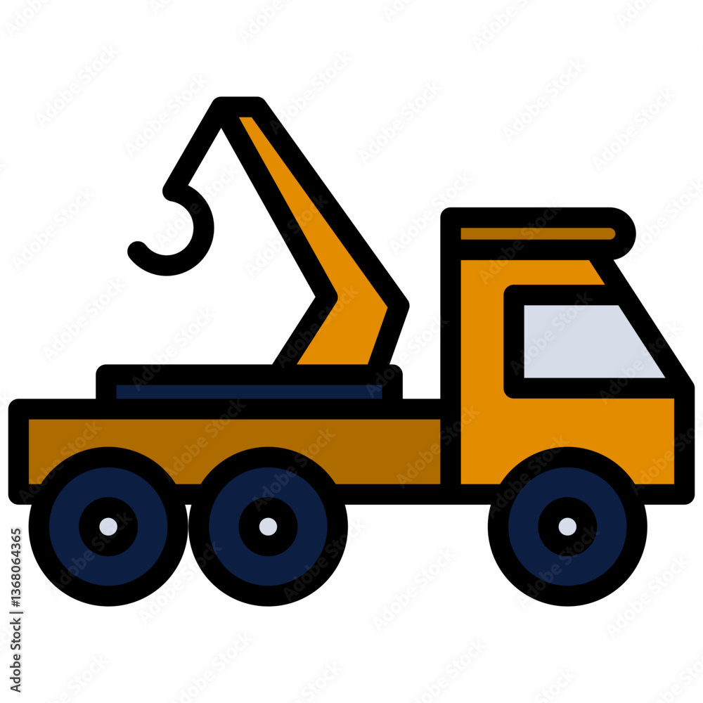 Naklejka premium Tow Truck Flat Design Style Icon - Car Service