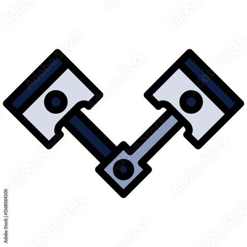 Engine Piston Flat Design Style Icon - Car Service