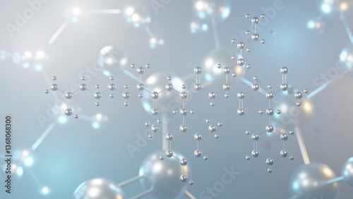 elamipretide molecular structure, 3d model molecule, tetrapeptide structural chemical formula view from a microscope photo