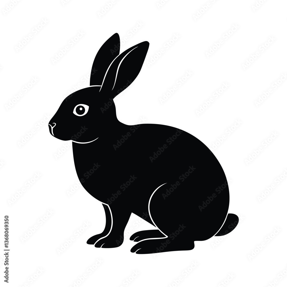 vector illustration of a rabbit silhouette vector vector illustration of a rabbit silhouette vector