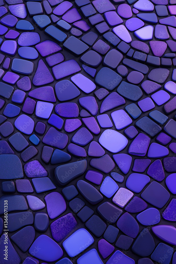 Vibrant purple mosaic tiles create a stunning visual pattern on a surface Vibrant purple mosaic tiles create a stunning visual pattern on a surface
