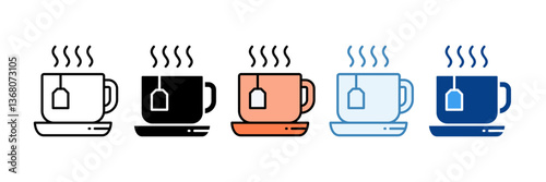 Tea  Icon Set Multiple Style Collection