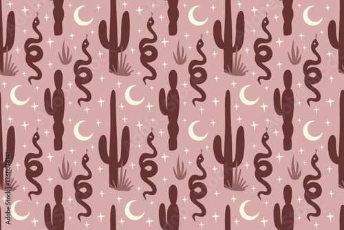 Wild west seamless pattern boho style