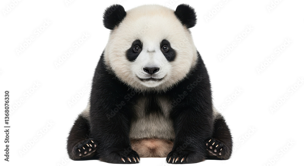 Isolated Panda Sitting Isolated Panda Sitting