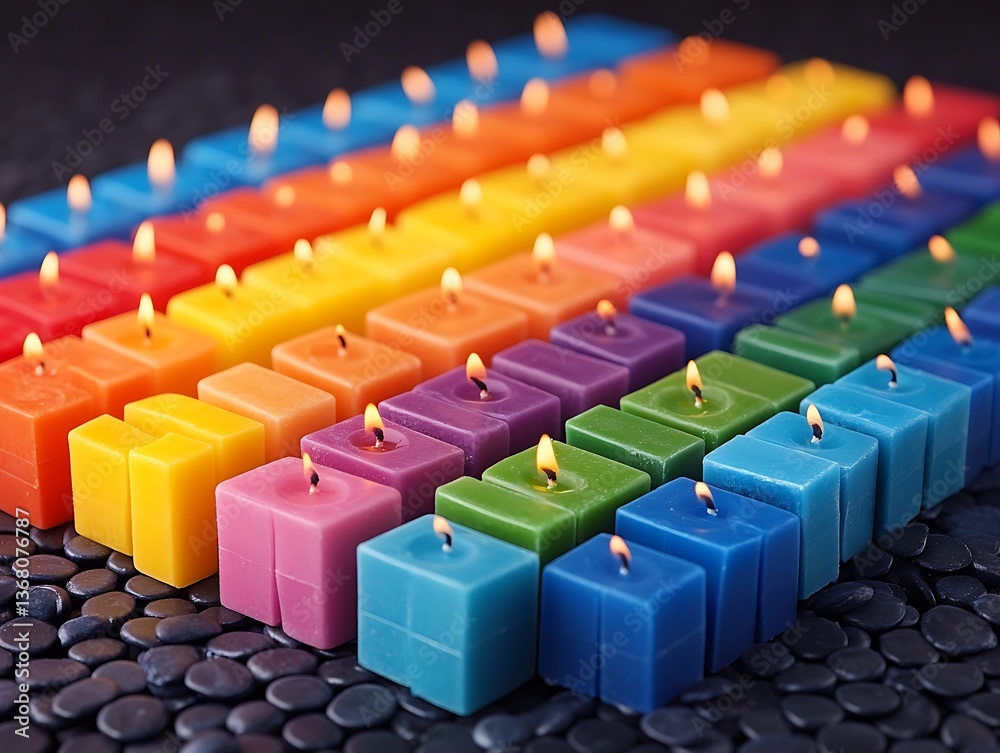 Fototapeta premium Colorful Candles Arranged