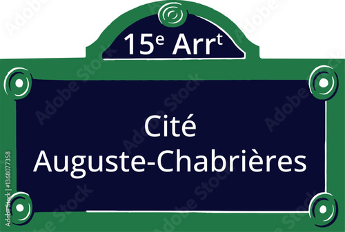 15e Arrt, Elegant Parisian Street Sign