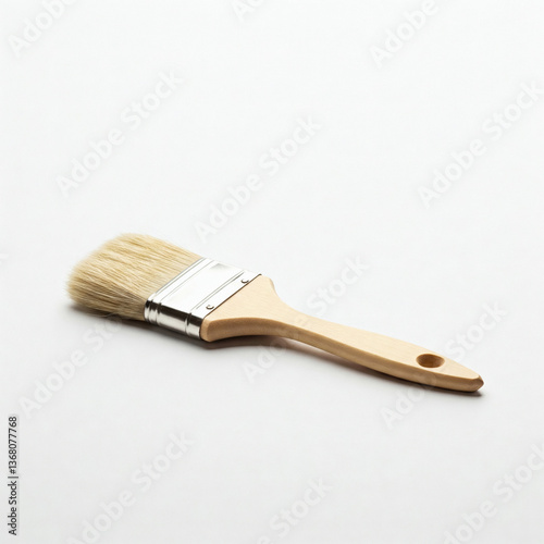 Paint brush isolated on a white background. Close-up.