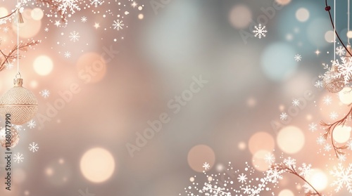 Bokeh romantic Christmas background with space for text in the middle and fire crackers