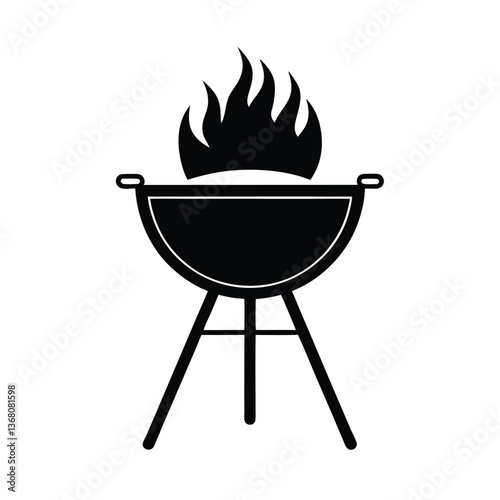 barbecue grill silhouette vector isolated on white background