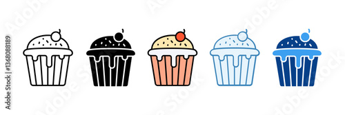 Cupcake  Icon Set Multiple Style Collection