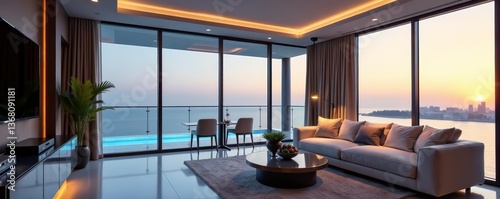 Modern interior design of Bvlgari Lighthouse Dubai luxury apartments, modern, Lighthouse, design photo