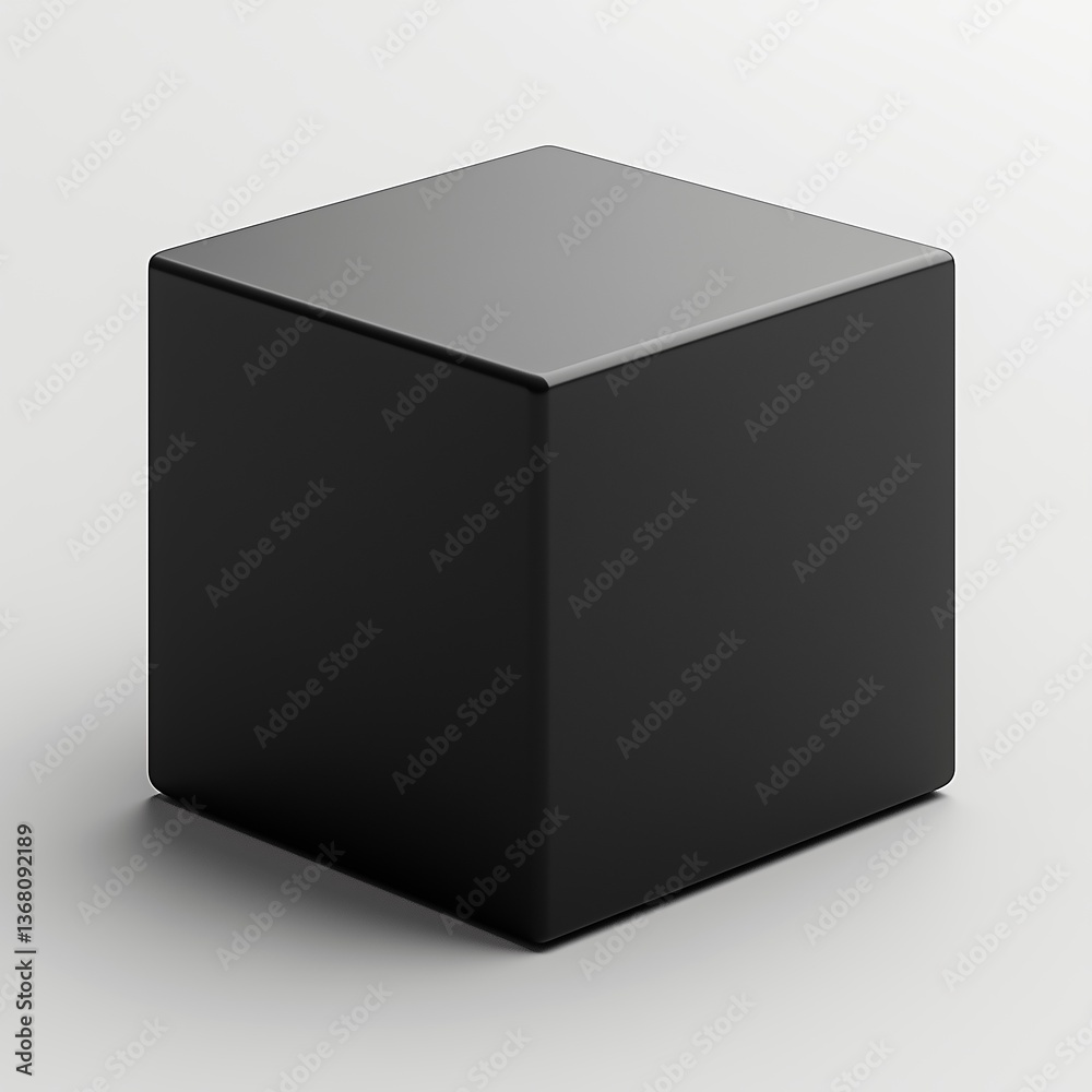 3D black cube on a white background, no shadows, product mockup, simple, minimalistic, flat-lay photography style 3D black cube on a white background, no shadows, product mockup, simple, minimalistic, flat-lay photography style