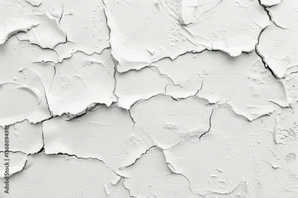 Obraz premium Photo of Rough peeled white plaster wall. Background texture for backdrops or mapping