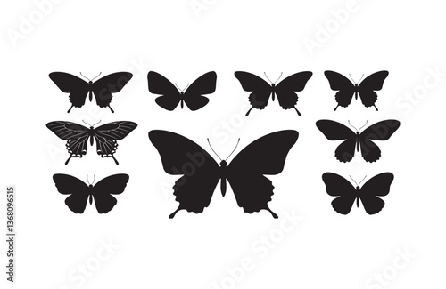 Shadow Butterfly Silhouette Black Art